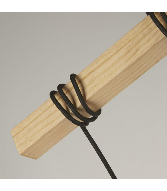Suspension Woody 6 ampoules Bois,acier doux Bois de frêne
