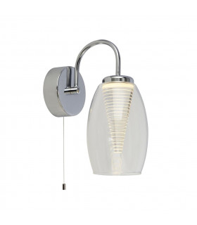 Lampada da parete a LED integrata Cyclone Vetro, acrilico, acciaio dolce Cromo, Trasparente, gel