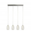 Cyclone pendant light 4 bulbs Glass, acrylic, mild steel Chrome, Clear