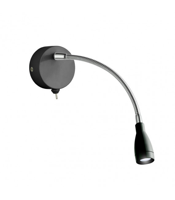 Wandleuchte mit Leselicht Flexi Baustahl Mattschwarz 6 Glühbirnen 28,5cm