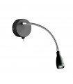 Applique avec liseuse Flexi Acier doux Noir mat 6 ampoules 28,5cm