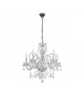 Chandelier sans abats jours Amaro 5 ampoules Chrome