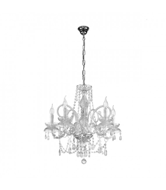 Chandelier without lampshades Amaro 5 bulbs Chrome