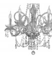 Chandelier sans abats jours Amaro 5 ampoules Chrome