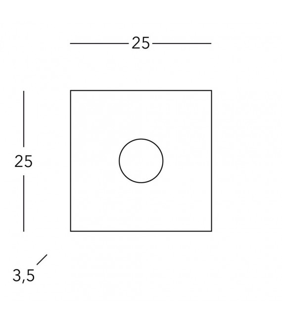 Spot Downlight Quadratisch weiß 1 Glühbirne 3cm