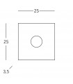 Spot Downlight Square white 1 bulb 3cm