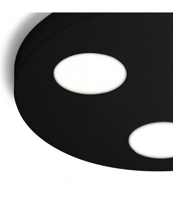 Foco Downlight Click Negro 3 bombillas 3cm