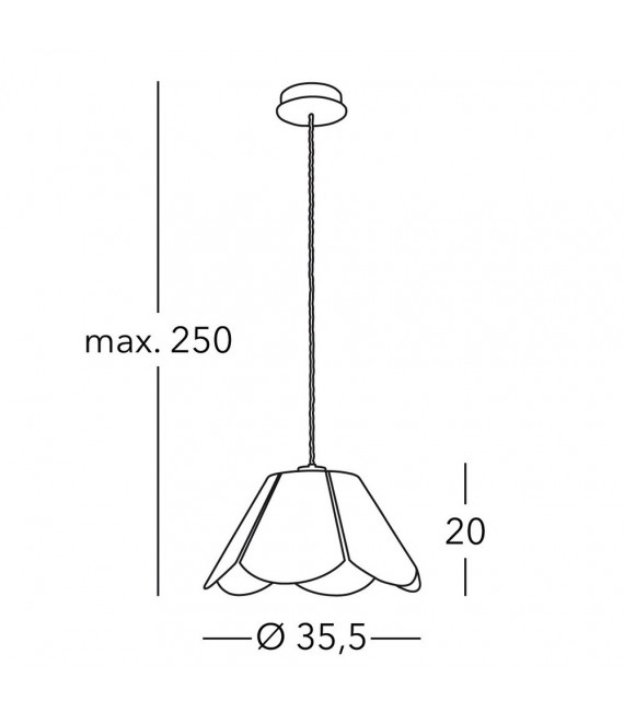 Bloom pendant light 1 bulb 150cm