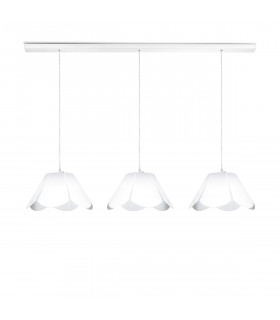 Bloom Mat white pendant lamp 3 bulbs 250cm