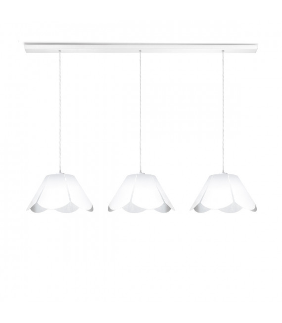 Lampada a sospensione bianca Bloom Mat 3 lampadine 250cm