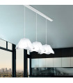 Bloom Mat white pendant lamp 3 bulbs 250cm