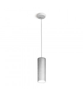Lámpara colgante de diseño Silver Tube 1 bombilla 23,5cm