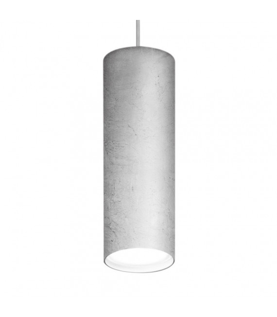 Lámpara colgante de diseño Silver Tube 1 bombilla 23,5cm