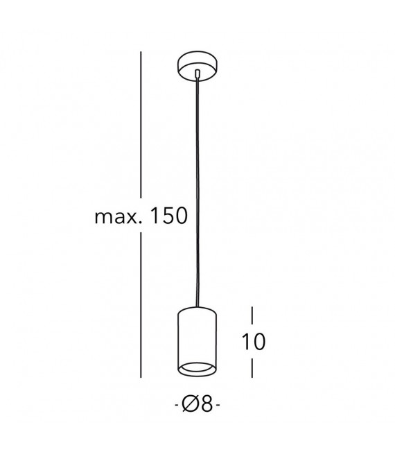 Design-Aufhängung Tube 24 Karat vergoldet Gold 1 Birne 1cm