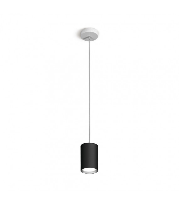 Lampada a sospensione di design Black Tube 1 lampadina 1cm