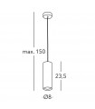 Suspension design Tube Noir 1 ampoule 23,5cm