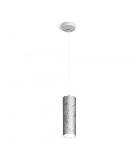 Silver Tube designer pendant light 1 bulb 23.5cm