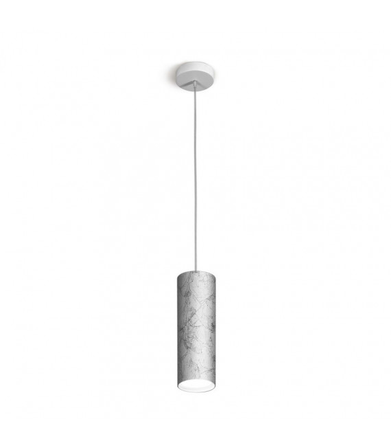 Silver Tube designer pendant light 1 bulb 23.5cm