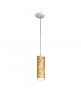 Lámpara colgante de diseño Gold Tube 1 bombilla 23,5cm