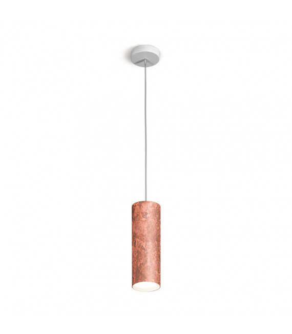 Suspension design Tube Cuivre 1 ampoule 23,5cm