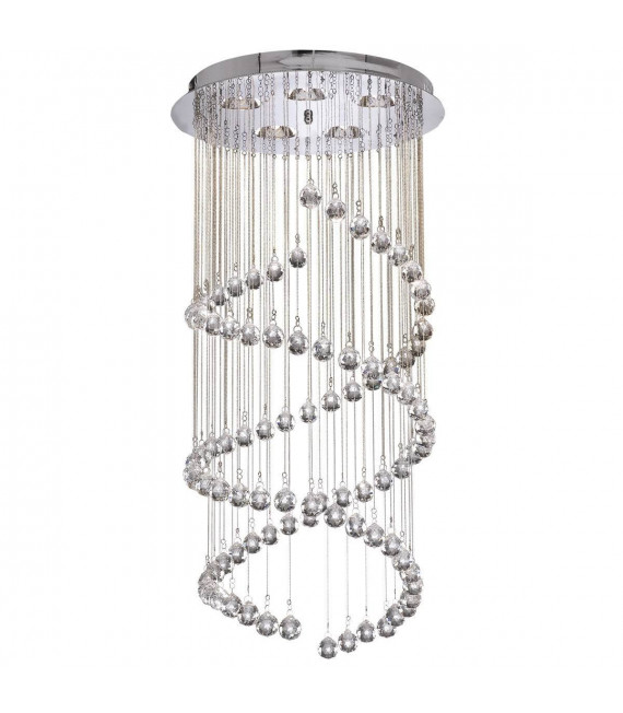 Flur Doppelspirale Pendelleuchte, in Chrom und Kristall
