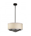 Suspension Taiko Acier,lin Bronze vieilli 3 ampoules 23,7cm