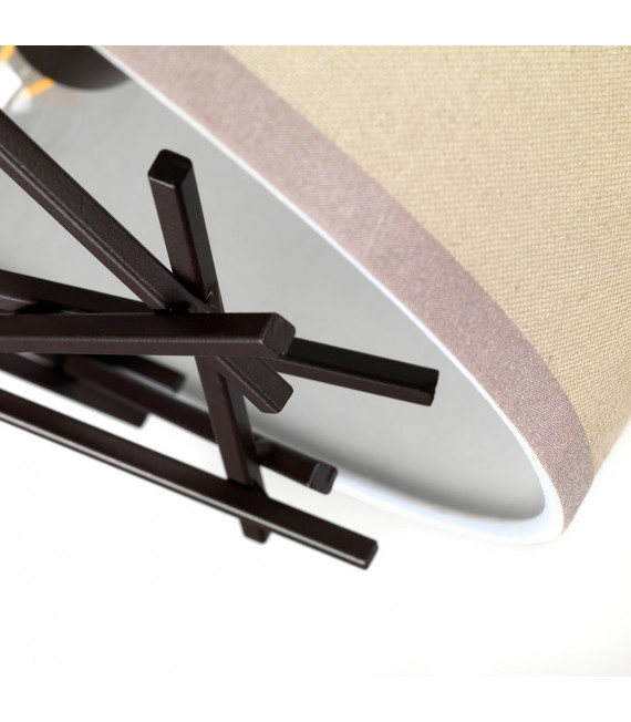 Suspension Taiko Acier,lin Bronze vieilli 3 ampoules 23,7cm