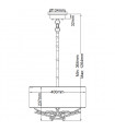 Taiko pendant light Steel, linen Aged bronze 3 bulbs 23.7cm