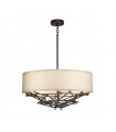 Taiko pendant light Steel, linen Aged bronze 4 bulbs 29.7cm