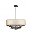Suspension Taiko Acier,lin Bronze vieilli 4 ampoules 29,7cm