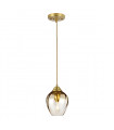 Pendant Tiber Steel, twisted optical glass Brushed brass 1 bulb 23.7cm