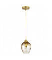 Suspension Tiber Acier,verre optique torsadé Laiton brossé 1 ampoule 23,7cm