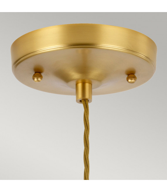 Sospensione Tevere Acciaio, vetro ottico ritorto Ottone spazzolato 1 lampadina 23,7cm
