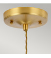 Suspension Tiber Acier,verre optique torsadé Laiton brossé 1 ampoule 23,7cm