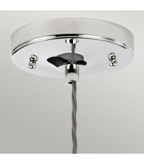 Tiber pendant lamp Steel, twisted optical glass Polished nickel 1 bulb 23.7cm