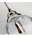 Suspension Tiber Acier,verre optique torsadé Nickel poli 1 ampoule 23,7cm