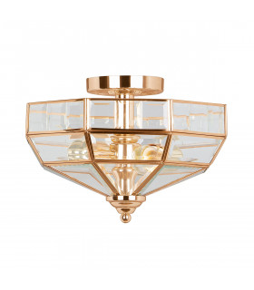 Plafonnier Old Or rose 2 ampoules 23cm