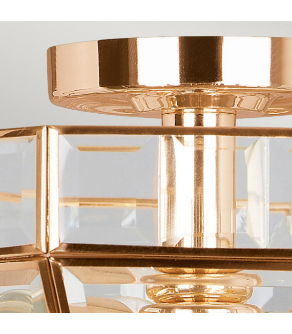Plafoniera Oro rosa antico 2 lampadine 23cm