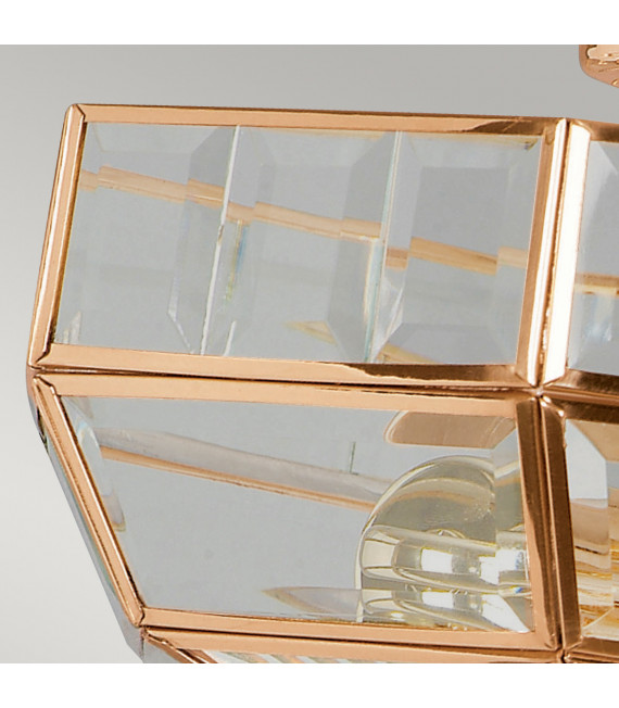 Plafón Old Rose gold 2 bombillas 23cm
