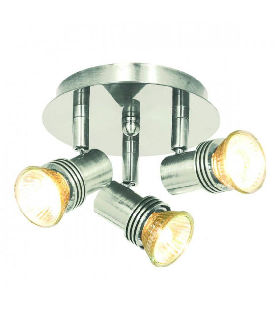 Plafonnier Spot Decco Argent satiné 3 ampoules 11,5cm