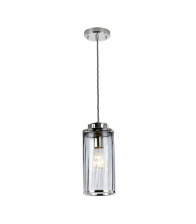 Design-Pendelleuchte Reno Verre, Nickel-Stahl poliert 1-flammig 34,8cm