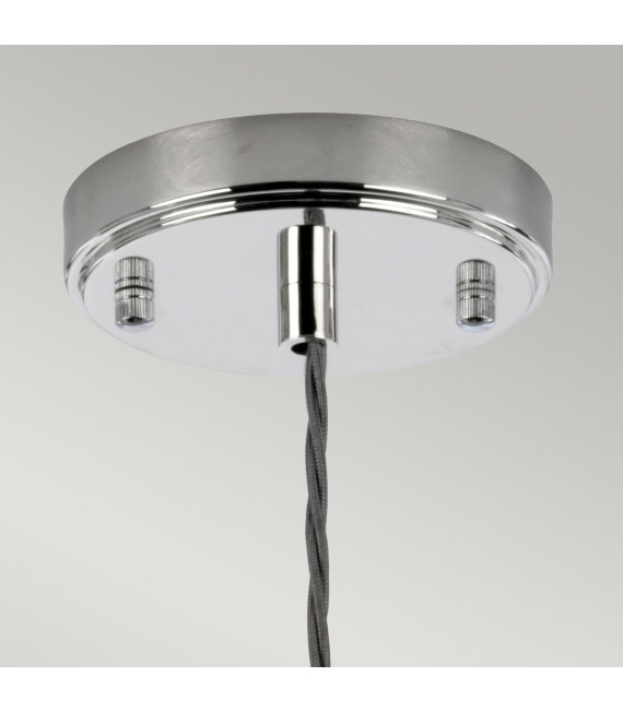 Design pendant light Reno Verre, polished nickel steel 1 bulb 34.8cm