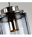 Suspension design Reno Verre,acier Nickel poli 1 ampoule 34,8cm