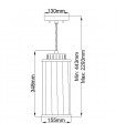 Suspension design Reno Verre,acier Nickel poli 1 ampoule 34,8cm