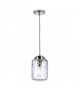 Lampada a sospensione di design Sola Acciaio, serie trasparente testa vetro Nichel lucido 1 lampadina 26,8cm