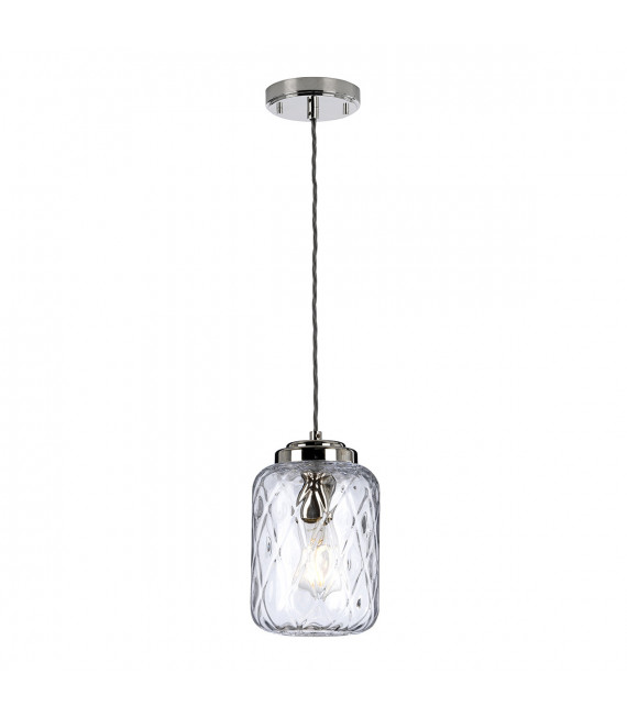 Designer pendant light Sola Steel, transparent series head glass Polished nickel 1 bulb 26.8cm