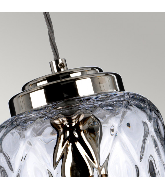 Lampada a sospensione di design Sola Acciaio, serie trasparente testa vetro Nichel lucido 1 lampadina 26,8cm