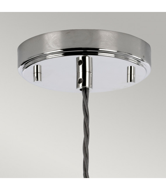 Suspension design Sola Acier,verre à tête de série transparent Nickel poli 1 ampoule 26,8cm