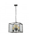 Suspension lanterne Louvre Acier,verre Bronze 4 ampoules 40,7cm