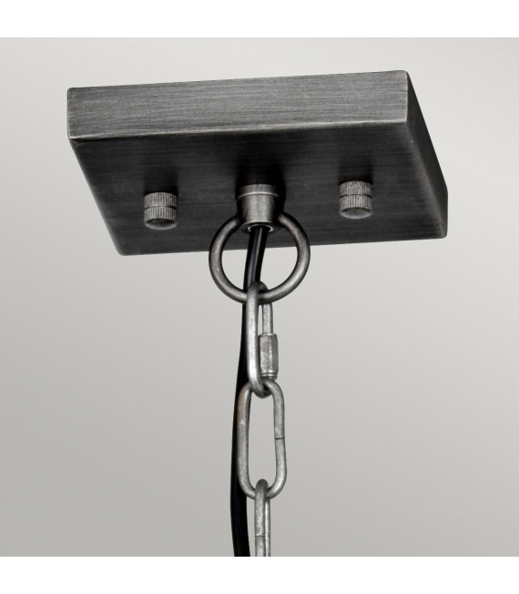 Suspension lanterne Louvre Acier,verre Bronze 6 ampoules 40,2cm